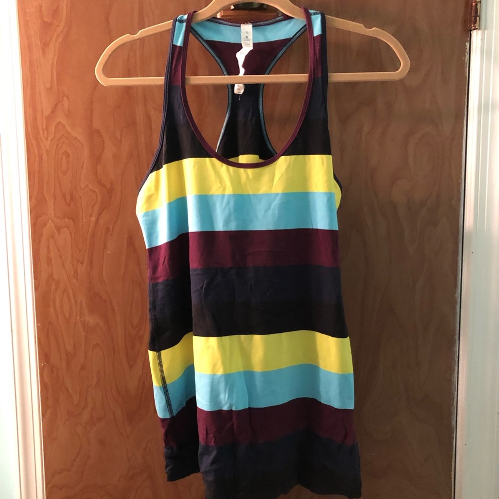 Lululemon striped racer back tank l Sz 12